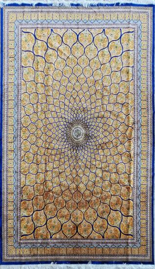 350x250 cm İpek Makine Dokuma Halı | Klasik Pers Desen