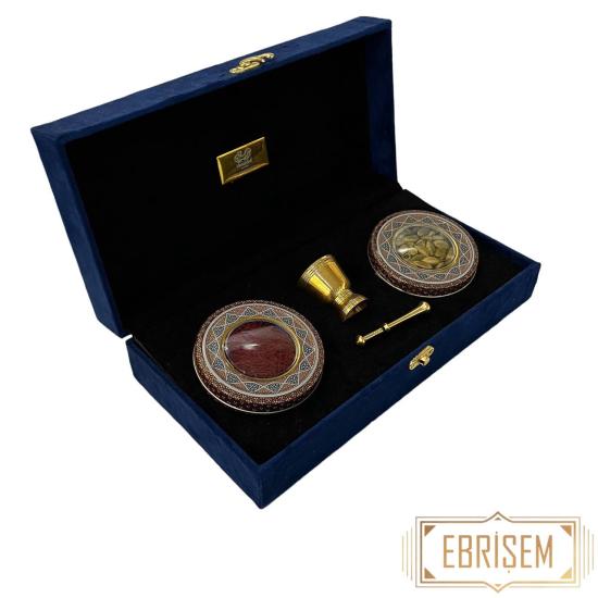 Hediyelik Safran Seti | Safran 3 gr + Kakule + Kadife Kutu