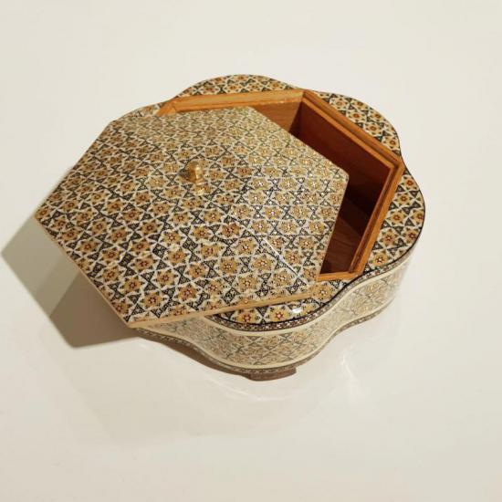 Khatam  Fully Embroidered Sugar Bowl 20 X 20 CM (Handicraft of Iran)