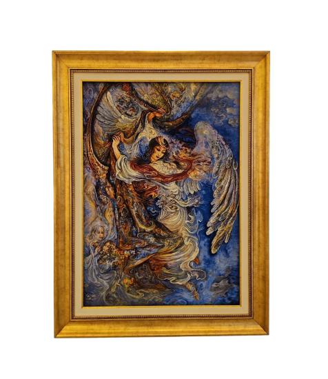 İran El Dokuması Tablo Halı (Iran Miniyatur) Ebat: (74 x 105) cm