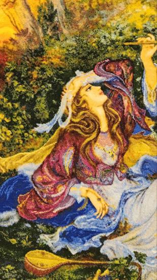 İran El Dokuması Tablo Halı (Iran Miniyatur) Ebat: (77 x 107) cm