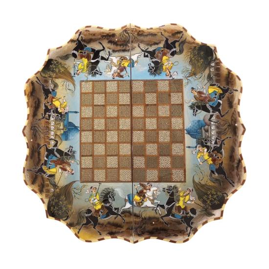 İran’ın El İşlemesi Luks Hatem Tavla ve Satranç (60 x 60) CM