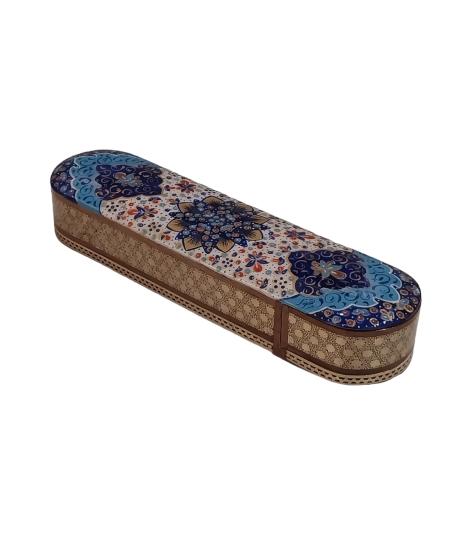 Khatam Fully Embroidered Pencil Case with Drawer 20 cm