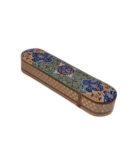 Khatam Fully Embroidered Pencil Case with Drawer 20 cm