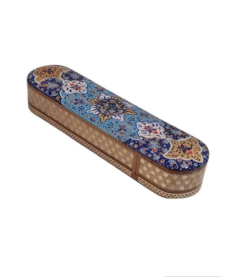 Khatam Fully Embroidered Pencil Case with Drawer 20 cm