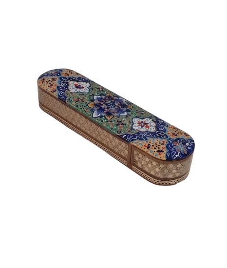 Khatam Fully Embroidered Pencil Case with Drawer 20 cm