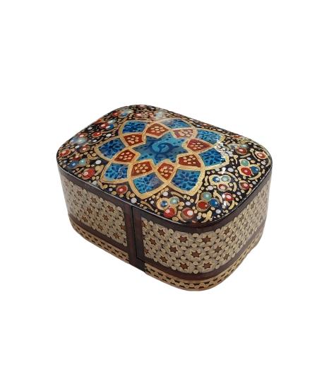 Iranian Handcrafted Khatam Art Jewelry Box Size  : ( 6 x 8) cm 