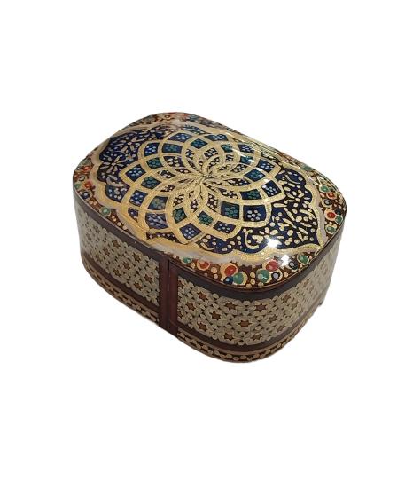 Iranian Handcrafted Khatam Art Jewelry Box Size  : ( 6 x 8) cm 