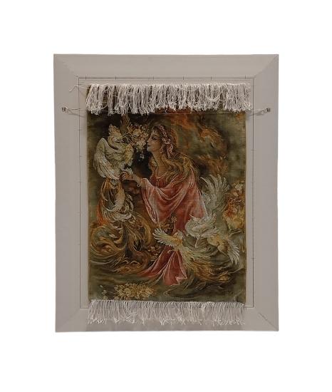 İran El Dokuması Tablo Halı (İran miniyatur) Ebat: (54 x 79) cm