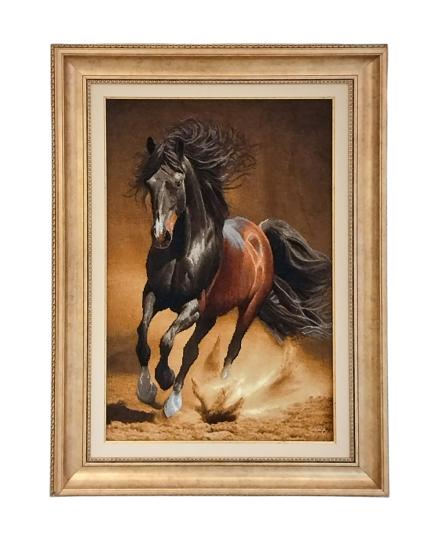 İran El Dokuması Tablo Halı ( At) Ebat: (59 X 76) cm