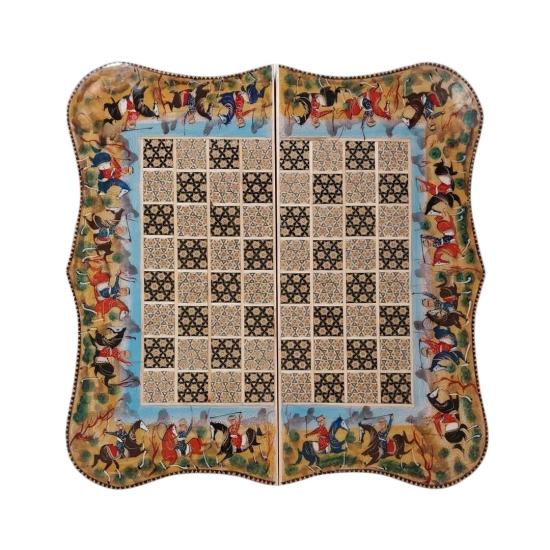 İran’ın El İşlemesi Luks Hatem Tavla ve Satranç (50 x 50) CM