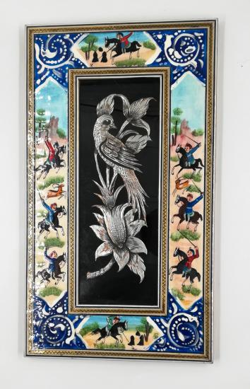 Iranian Handcrafted Metal & Khatam Art Frame Size : ( 19 x 35 cm) 