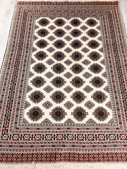 İran El Dokuma Hurasan Turkmen Halısı Atki İpek (189cm x 138 cm)