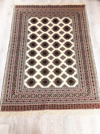 İran El Dokuma Hurasan Turkmen Halısı Atki İpek (189cm x 138 cm)