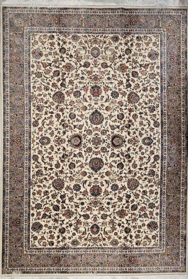 İran Makina İpek & Yün Halı | Krem Zemin Lüks Halı