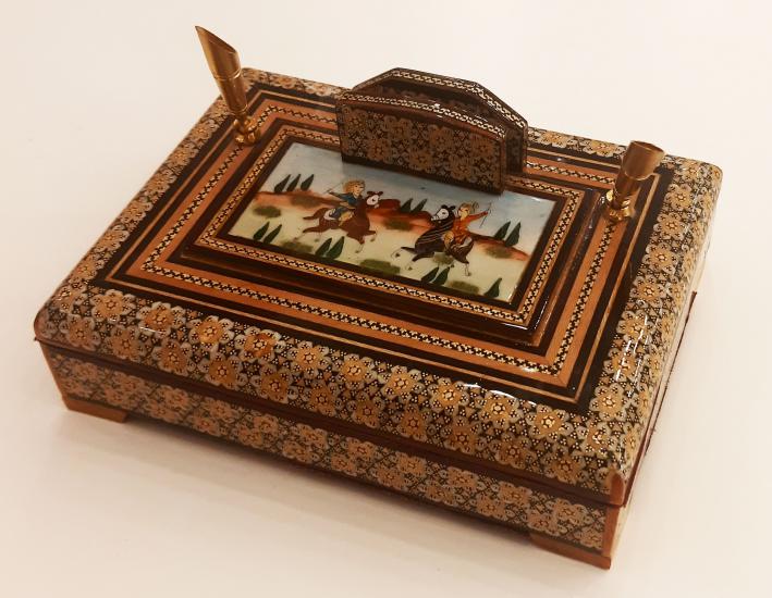 Khatam Desktop Luxury Pen Holder (Handicraft of Iran) Size: 20 x 15 cm