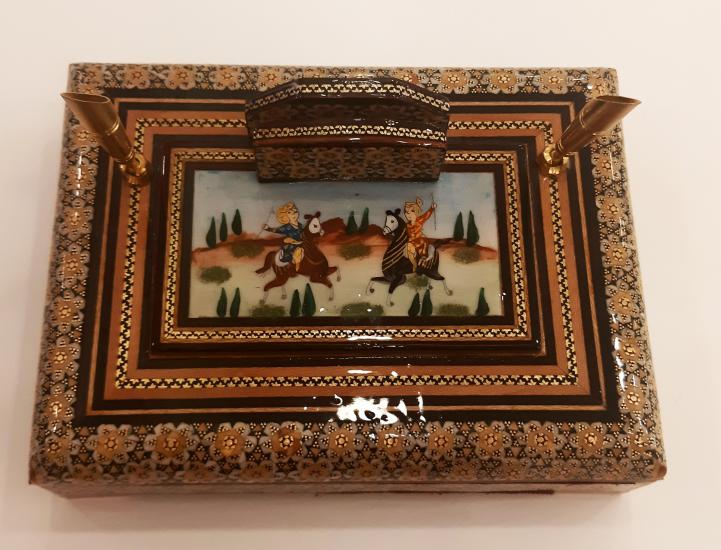 Khatam Desktop Luxury Pen Holder (Handicraft of Iran) Size: 20 x 15 cm