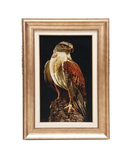 İran El Dokuması Tablo Halı (şahin) Ebat: (43 x 77) cm