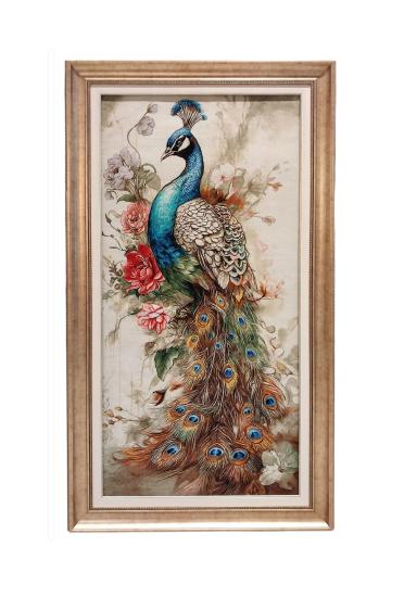 İran El Dokuması Tablo Halı (Kraliçe kuş) Ebat: (75 x 155) cm