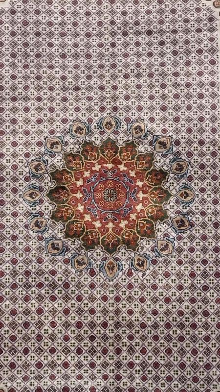 Afghan Handwoven silk Carpet (99 x 146) cm