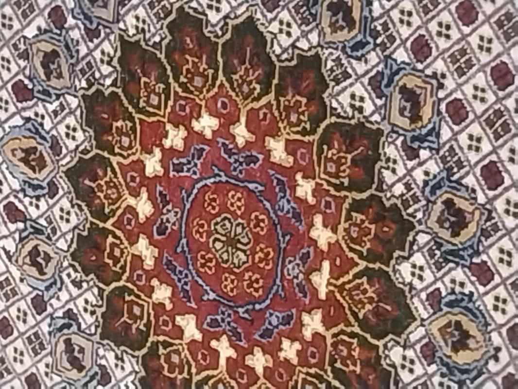 Afghan Handwoven silk Carpet (99 x 146) cm