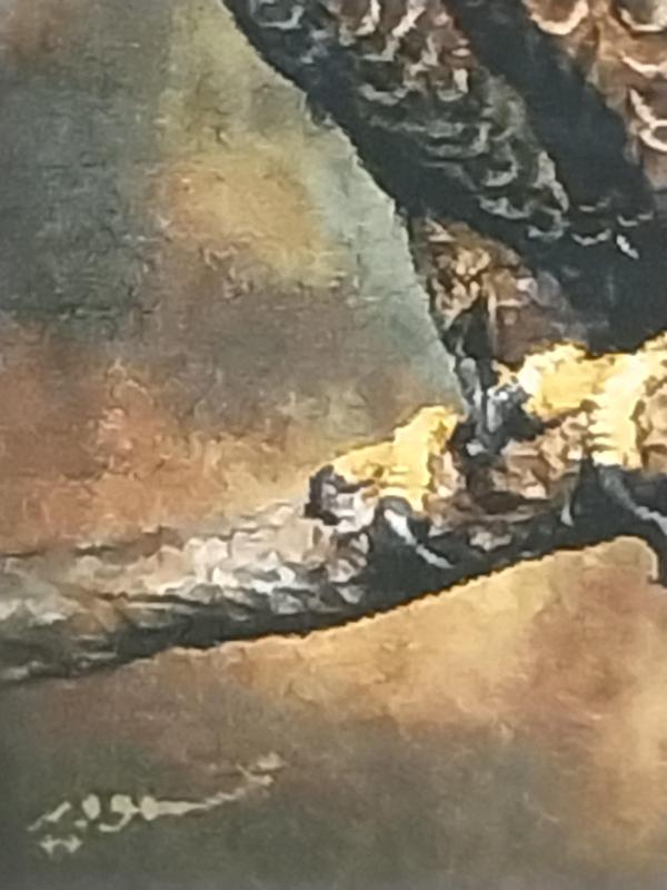 İran El Dokuması Tablo Halı (kartal) Ebat: (49 x 67) cm