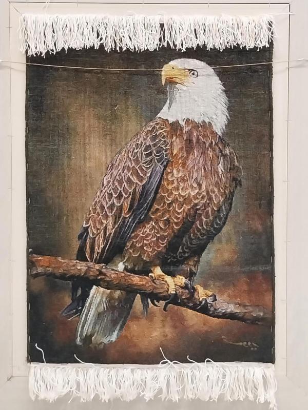 İran El Dokuması Tablo Halı (kartal) Ebat: (49 x 67) cm