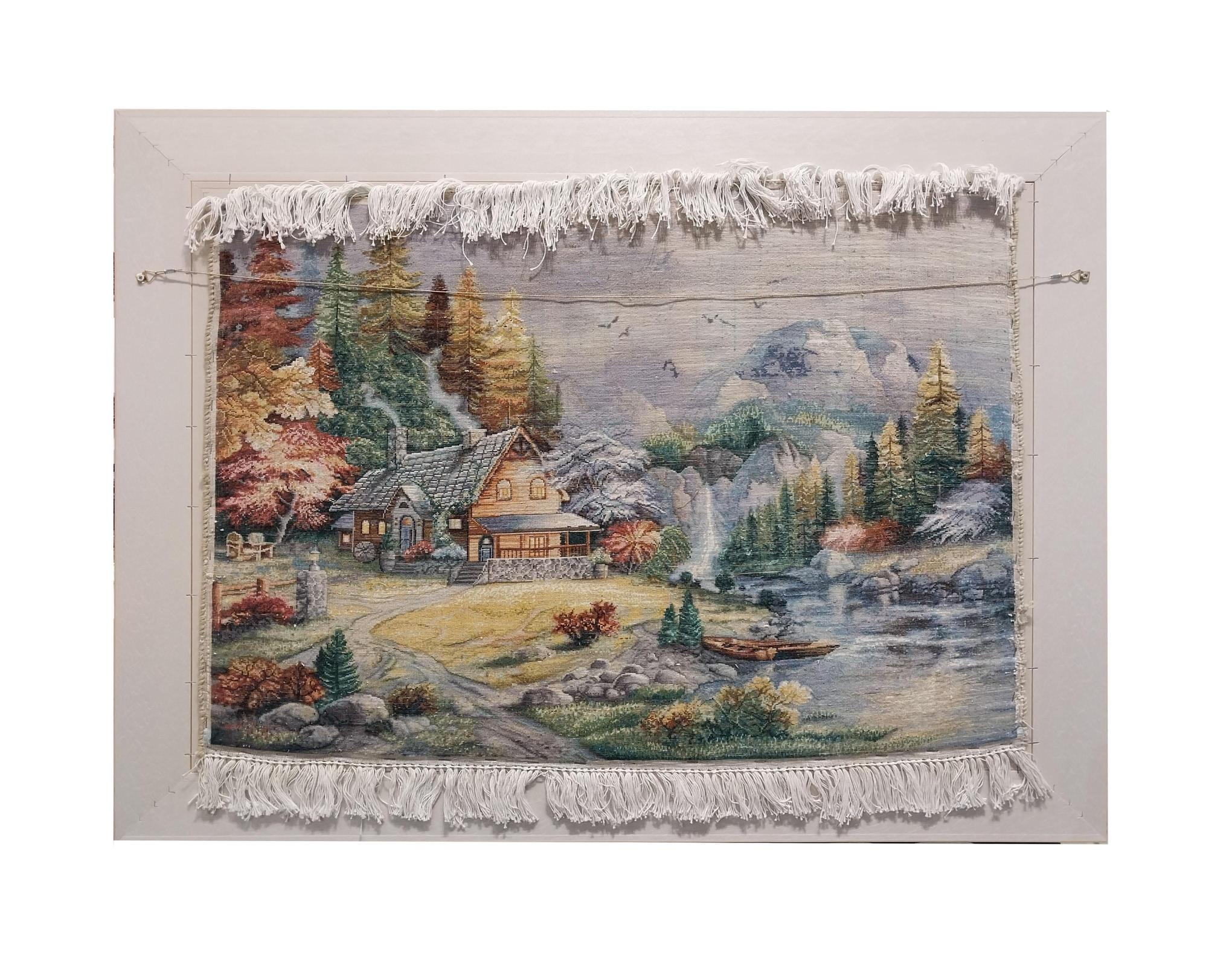 İran%20El%20Dokuması%20Tablo%20Halı%20(kulube%20manzaresi)%20Ebat:%20(67 x%2090)%20cm